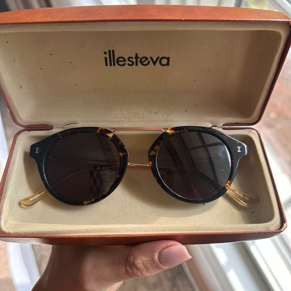 Illesteva Tortoise Shell Sunglasses with Dark Lenses